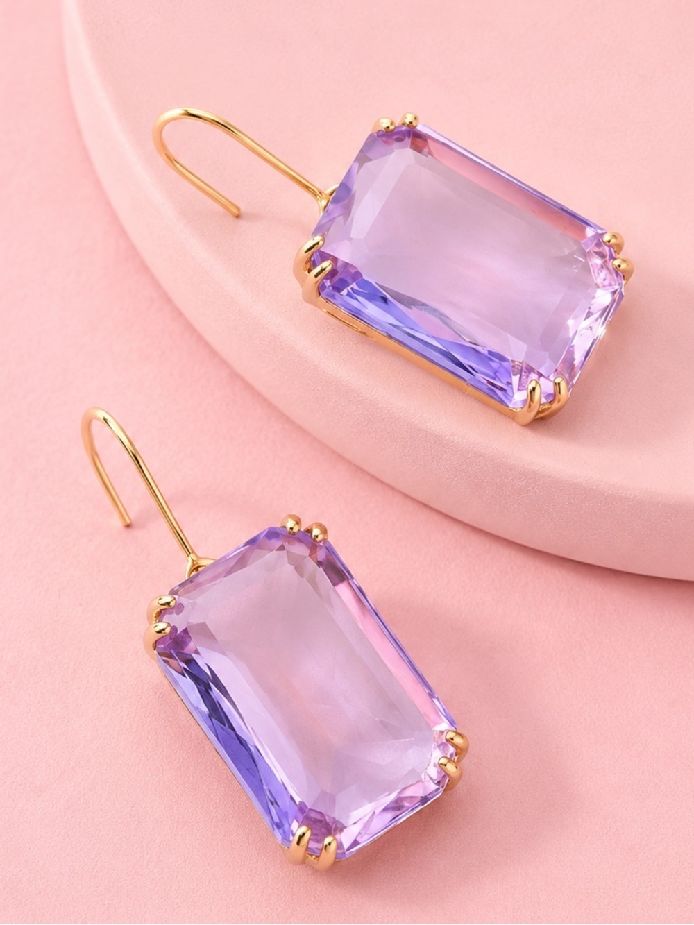 Purple Gold Crystal Earrings